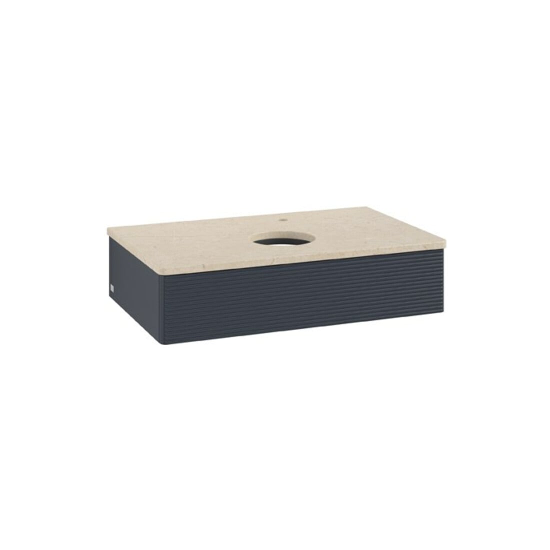 V&B Waschtischunterschrank mit Frontstruktur Antao 80x19x50cm, HL, WBP botti., md bl. m Lac