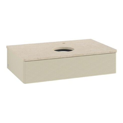 V&B Waschtischunterschrank mit Frontstruktur Antao 80x19x50cm, HL, WBP botti., si Gr m Lac