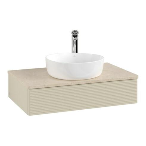 V&B Waschtischunterschrank mit Frontstruktur Antao 80x19x50cm, HL, WBP botti., si Gr m Lac