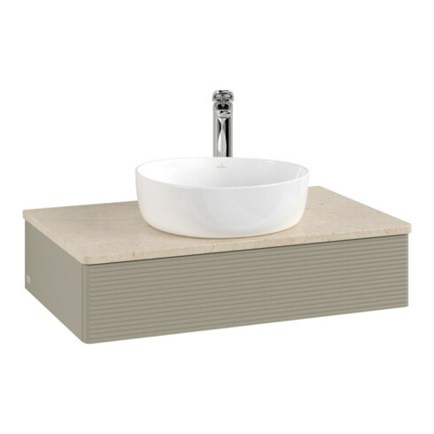 V&B Waschtischunterschrank mit Frontstruktur Antao 80x19x50cm, HL, WBP botti., st. Gr m Lac