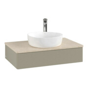V&B Waschtischunterschrank mit Frontstruktur Antao 80x19x50cm, HL, WBP botti., st. Gr m Lac