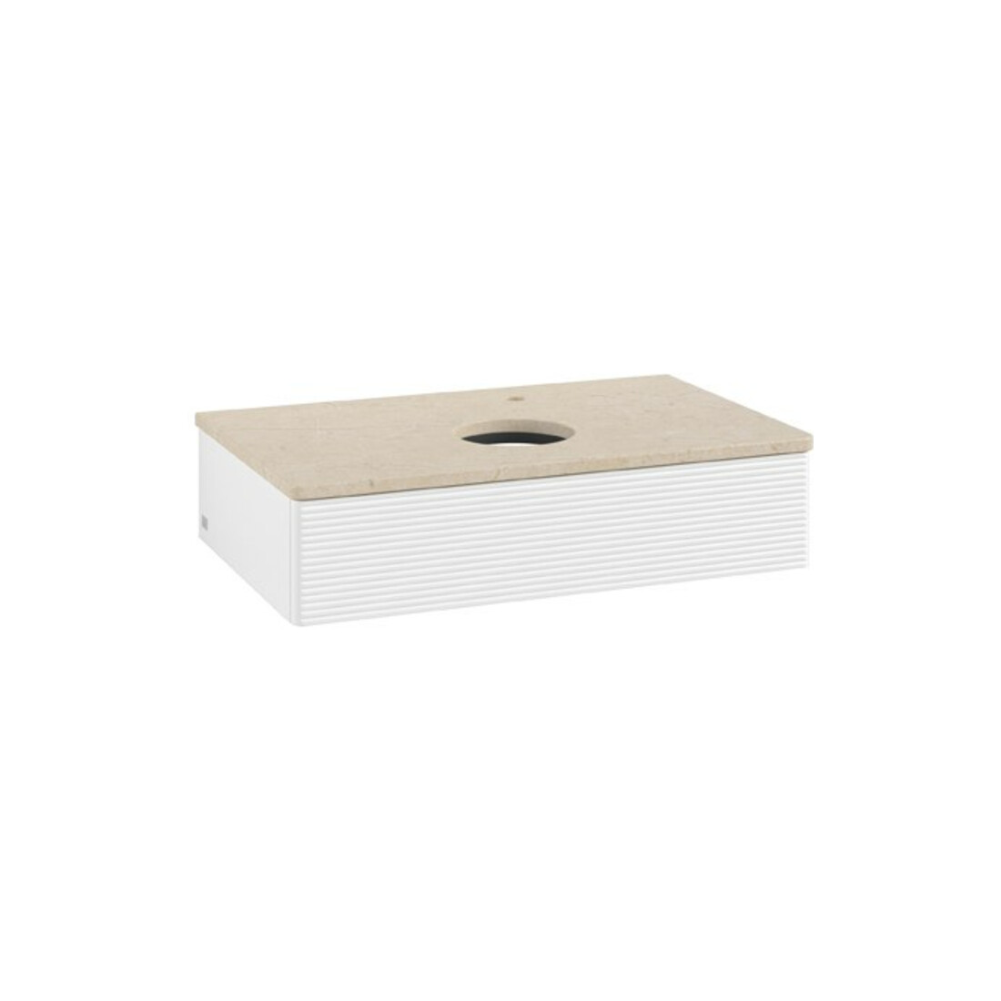 V&B Waschtischunterschrank mit Frontstruktur Antao 80x19x50cm, HL, WBP botti., wh. m Lac