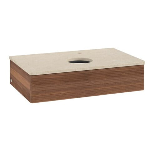 V&B Waschtischunterschrank mit Frontstruktur Antao 80x19x50cm, HL, WBP-farbe botti., w. wal