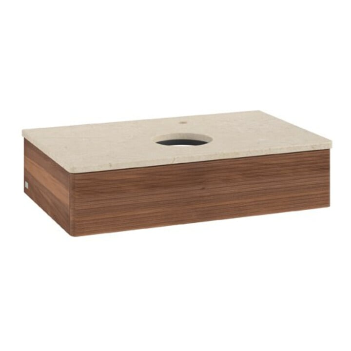 V&B Waschtischunterschrank mit Frontstruktur Antao 80x19x50cm, HL, WBP-farbe botti., w. wal