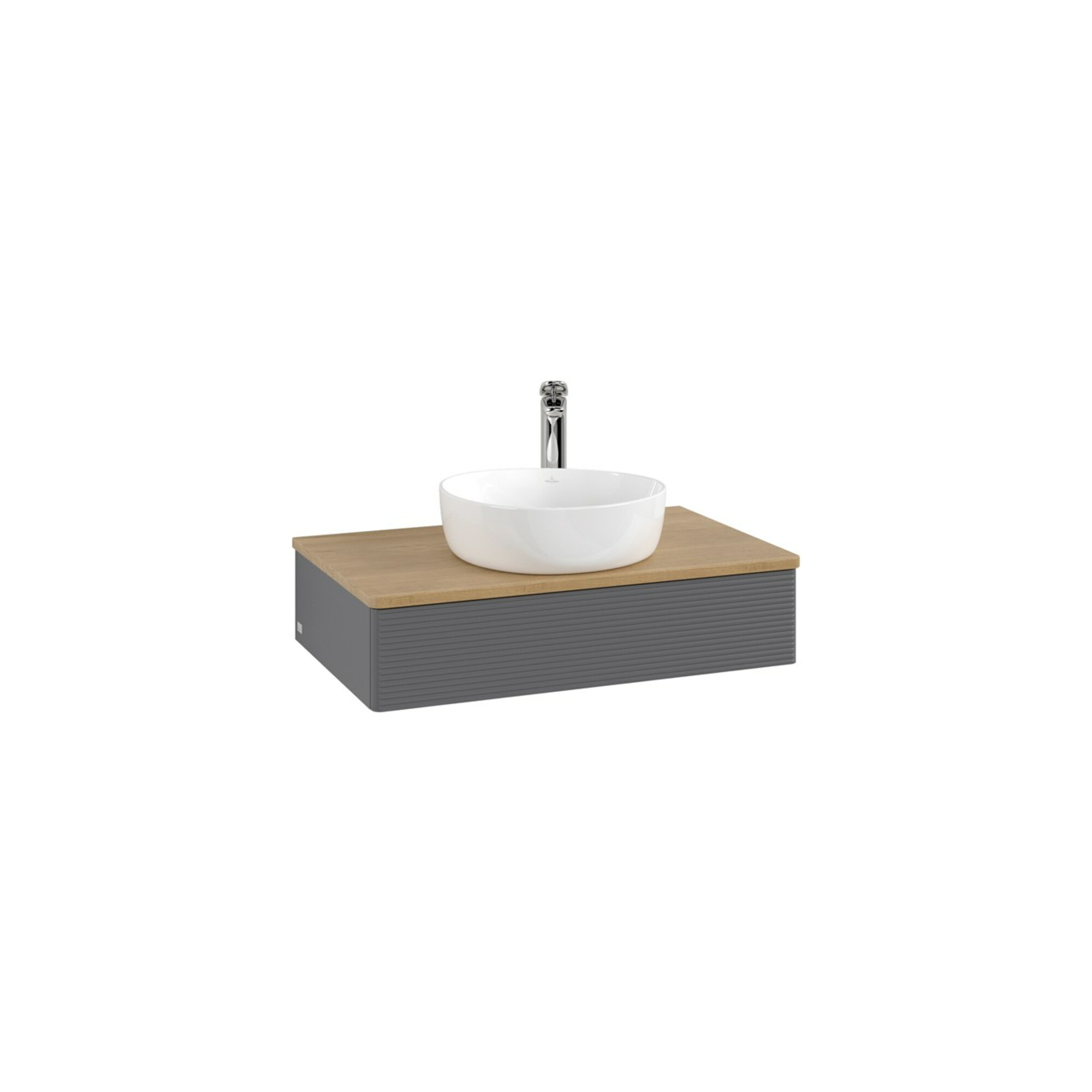 V&B Waschtischunterschrank mit Frontstruktur Antao 80x19x50cm, HL, WBP hon. Oa, A m Lac ; Villeroy & Boch