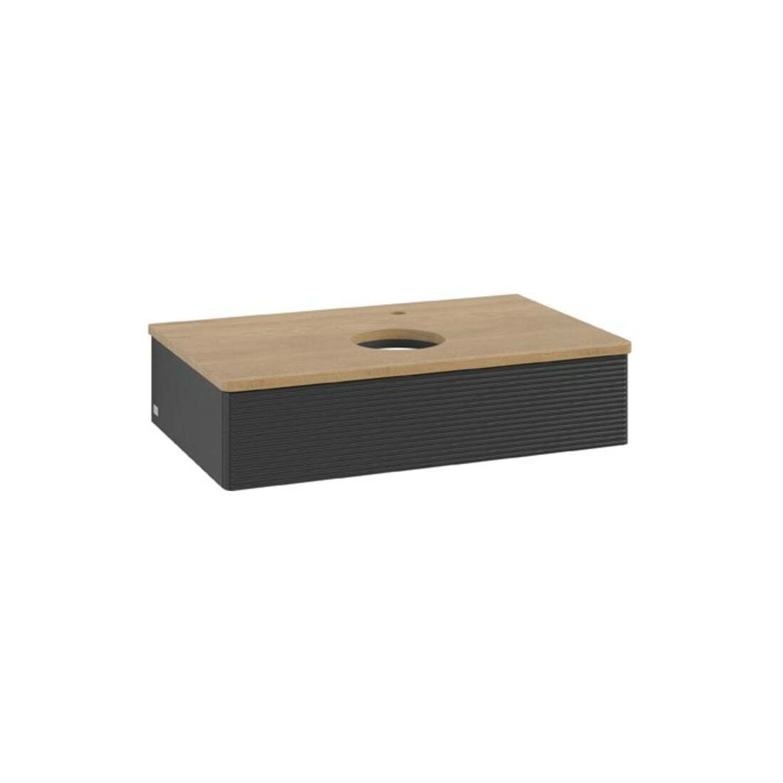 V&B Waschtischunterschrank mit Frontstruktur Antao 80x19x50cm, HL, WBP hon. Oa, bla m Lac