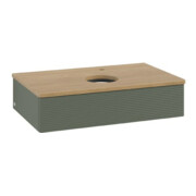 V&B Waschtischunterschrank mit Frontstruktur Antao 80x19x50cm, HL, WBP hon. Oa, le g. m Lac-4