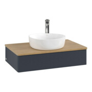 V&B Waschtischunterschrank mit Frontstruktur Antao 80x19x50cm, HL, WBP hon. Oa, md b m Lac-4