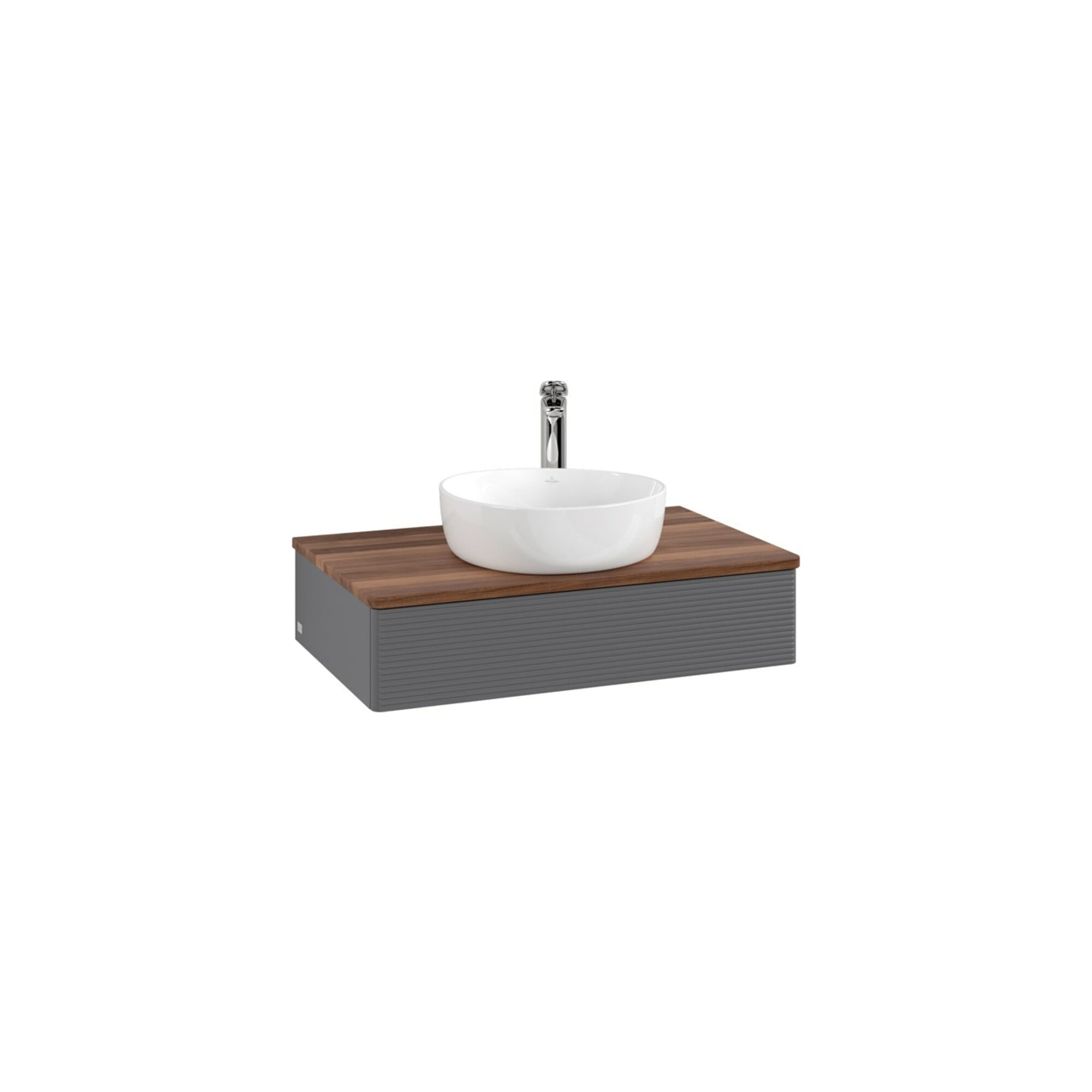 V&B Waschtischunterschrank mit Frontstruktur Antao 80x19x50cm, HL, WBP w wa, Anthrac. m Lac ; Villeroy & Boch