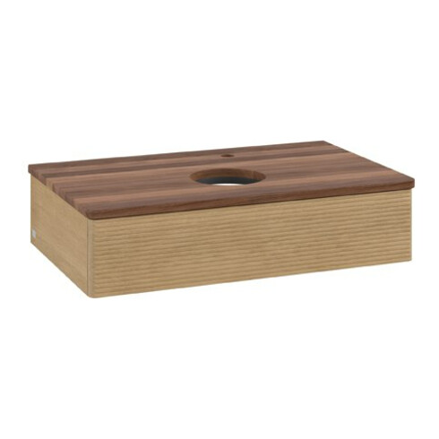 V&B Waschtischunterschrank mit Frontstruktur Antao 80x19x50cm, HL, WBP w. wal, hon. Oa