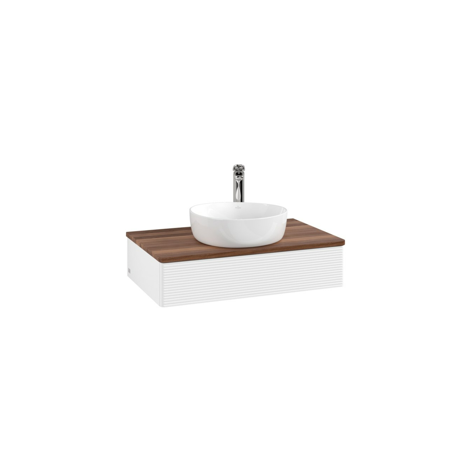 V&B Waschtischunterschrank mit Frontstruktur Antao 80x19x50cm, HL, WBP w. wal, wh. m Lac ; Villeroy & Boch