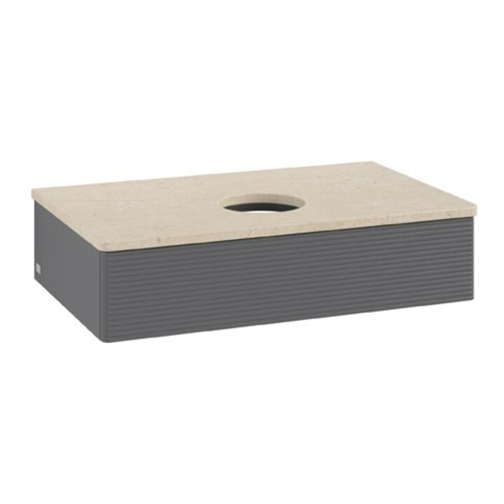 V&B Waschtischunterschrank mit Frontstruktur Antao 80x19x50cm, WBP botti., Anthrac. m Lac