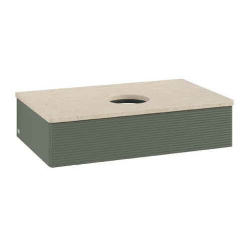 V&B Waschtischunterschrank mit Frontstruktur Antao 80x19x50cm, WBP botti., lea gre. m Lac