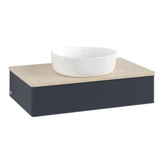 V&B Waschtischunterschrank mit Frontstruktur Antao 80x19x50cm, WBP botti., md bl. m Lac