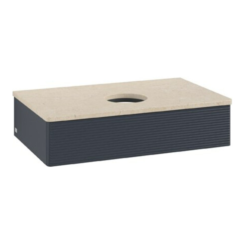 V&B Waschtischunterschrank mit Frontstruktur Antao 80x19x50cm, WBP botti., md bl. m Lac