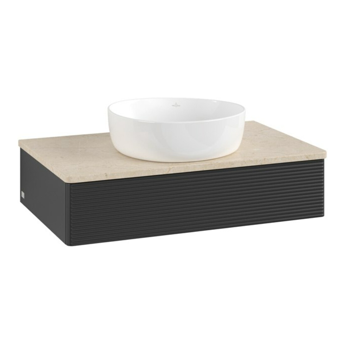 V&B Waschtischunterschrank mit Frontstruktur Antao 80x19x50cm, WBP-farbe botti., bla m Lac