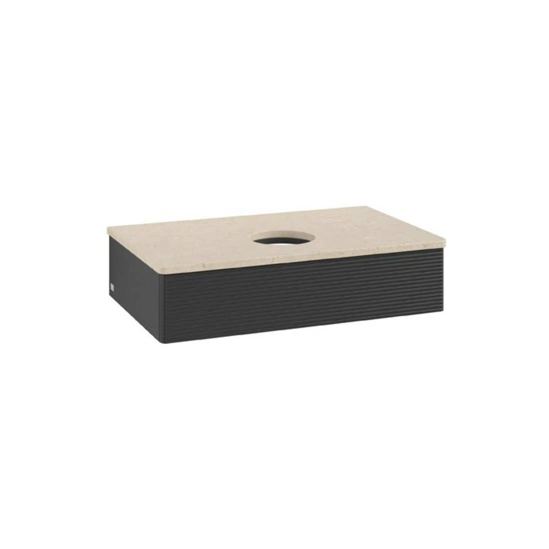 V&B Waschtischunterschrank mit Frontstruktur Antao 80x19x50cm, WBP-farbe botti., bla m Lac
