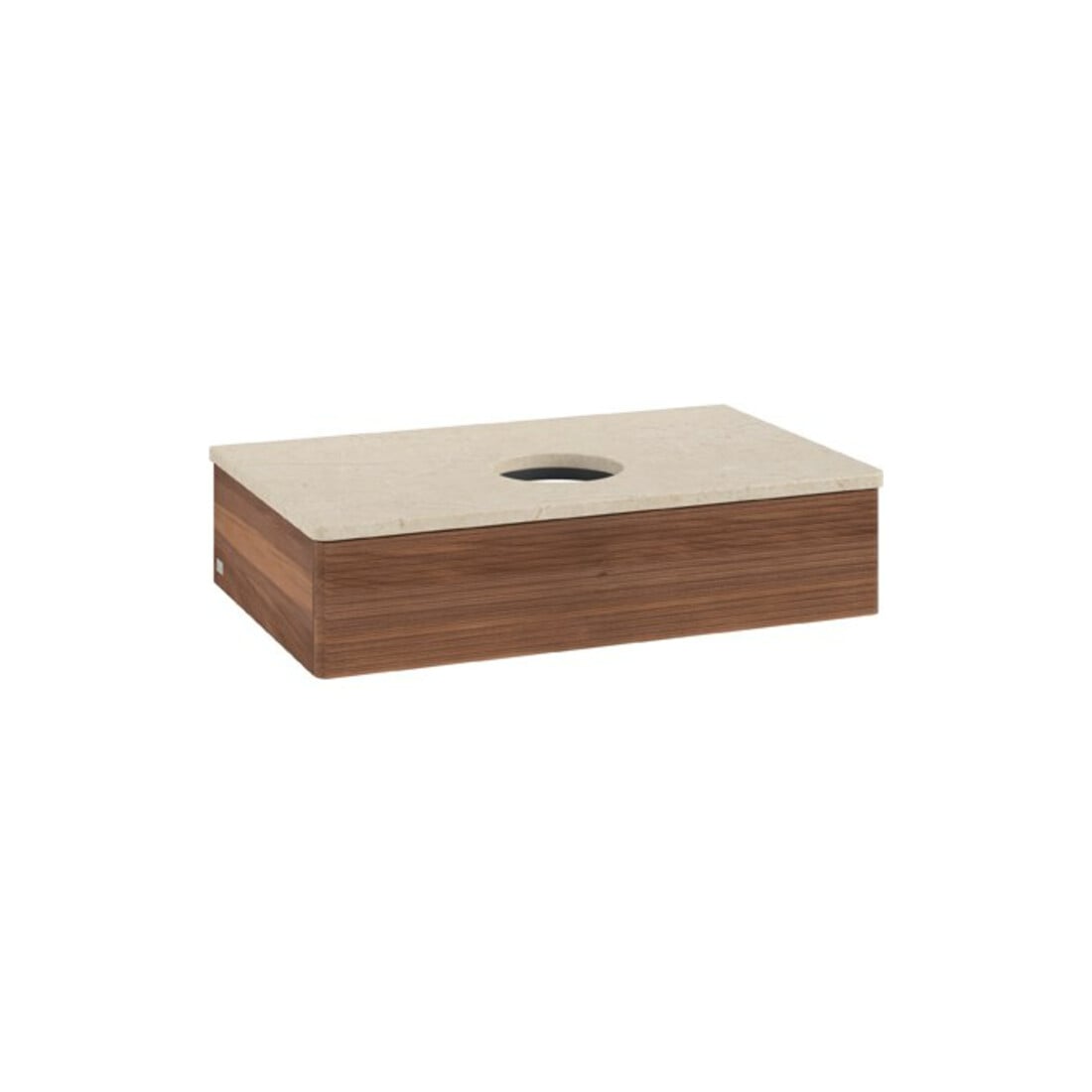V&B Waschtischunterschrank mit Frontstruktur Antao 80x19x50cm, WBP-farbe botti., w. walnut