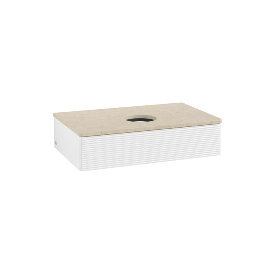 V&B Waschtischunterschrank mit Frontstruktur Antao 80x19x50cm, WBP-farbe botti., wh. m Lac