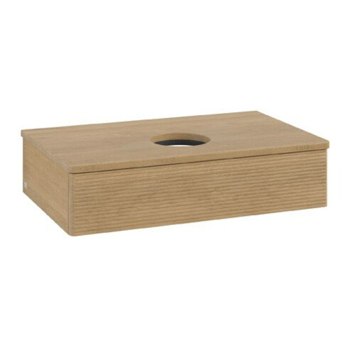 V&B Waschtischunterschrank mit Frontstruktur Antao 80x19x50cm, WBP-farbe hon. Oa, honey oak