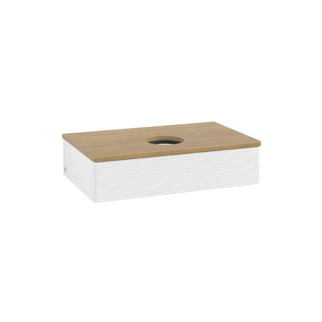 V&B Waschtischunterschrank mit Frontstruktur Antao 80x19x50cm, WBP-farbe hon. Oa, wh. m Lac
