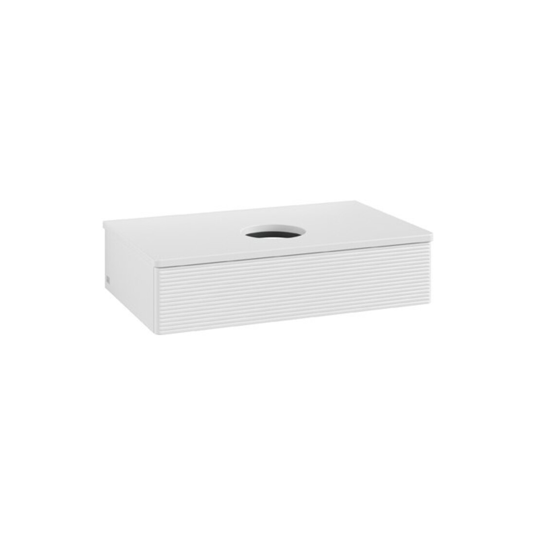 V&B Waschtischunterschrank mit Frontstruktur Antao 80x19x50cm, WBP-farbe Lac, glo wh. Lac