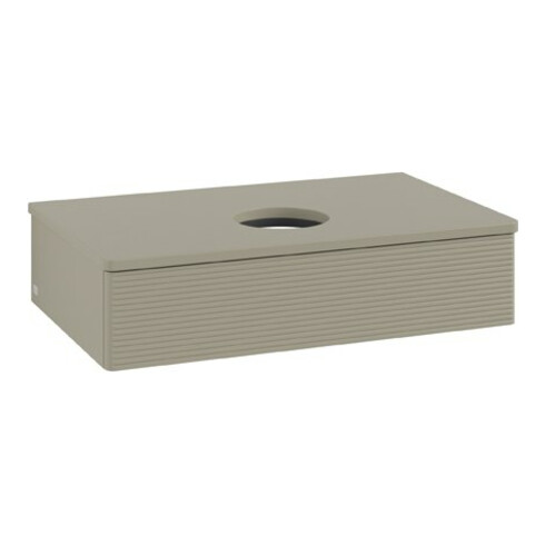 V&B Waschtischunterschrank mit Frontstruktur Antao 80x19x50cm, WBP-farbe Lac, st. Gr m Lac