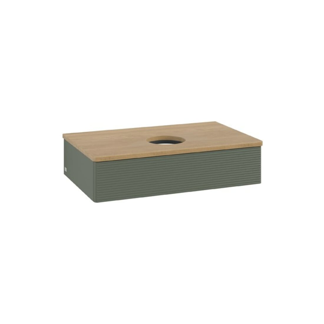V&B Waschtischunterschrank mit Frontstruktur Antao 80x19x50cm, WBP hon. Oa, lea gre. m Lac