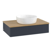 V&B Waschtischunterschrank mit Frontstruktur Antao 80x19x50cm, WBP hon. Oa, md bl. m Lac-3