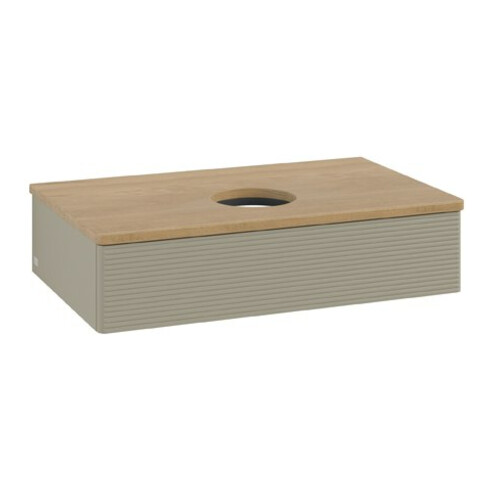V&B Waschtischunterschrank mit Frontstruktur Antao 80x19x50cm, WBP hon. Oa, st. Gr m Lac