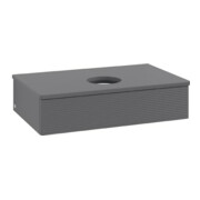 V&B Waschtischunterschrank mit Frontstruktur Antao 80x19x50cm, WBP Lac, Anthrac. m Lac