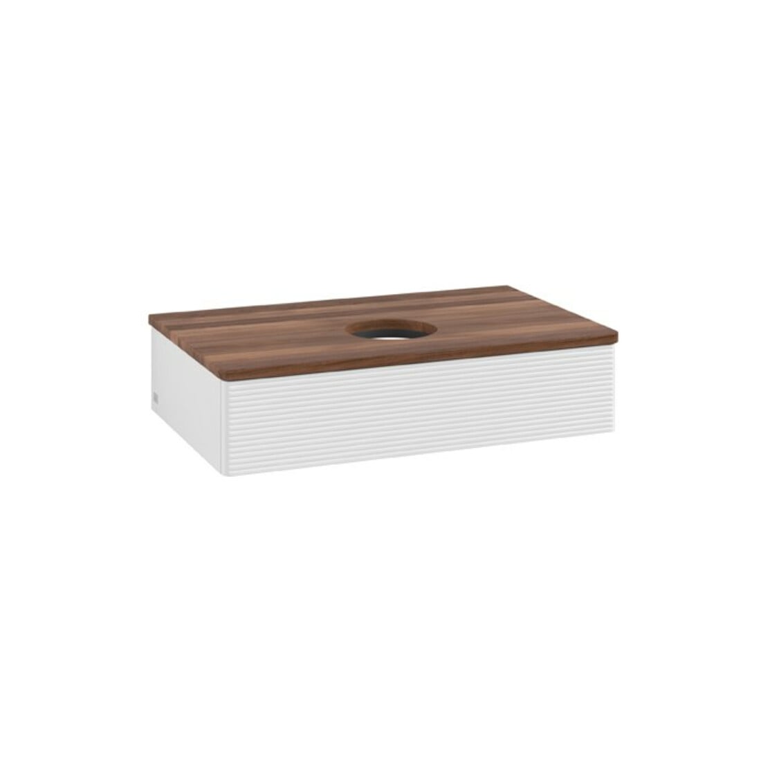 V&B Waschtischunterschrank mit Frontstruktur Antao 80x19x50cm, WBP w. wal, glo wh. Lac