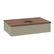 V&B Waschtischunterschrank mit Frontstruktur Antao 80x19x50cm, WBP w. wal, st. Gr m Lac