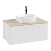 V&B Waschtischunterschrank mit Frontstruktur Antao 80x36x50cm, HL, WBP botti., glo wh. Lac