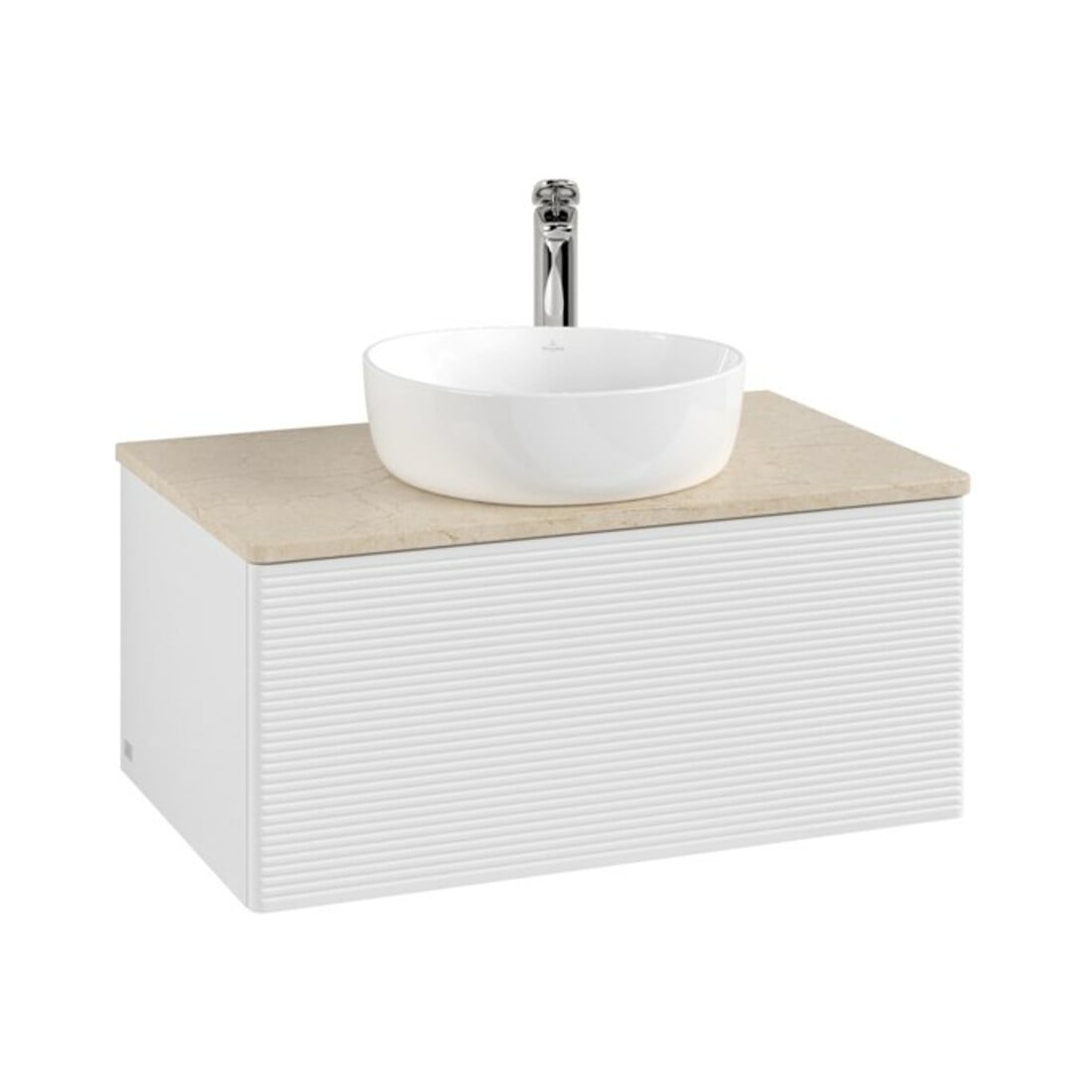 V&B Waschtischunterschrank mit Frontstruktur Antao 80x36x50cm, HL, WBP botti., glo wh. Lac