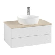 V&B Waschtischunterschrank mit Frontstruktur Antao 80x36x50cm, HL, WBP botti., glo wh. Lac-3