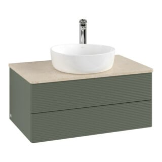 V&B Waschtischunterschrank mit Frontstruktur Antao 80x36x50cm, HL, WBP botti., le g. m Lac