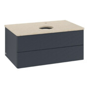 V&B Waschtischunterschrank mit Frontstruktur Antao 80x36x50cm, HL, WBP botti., md bl. m Lac