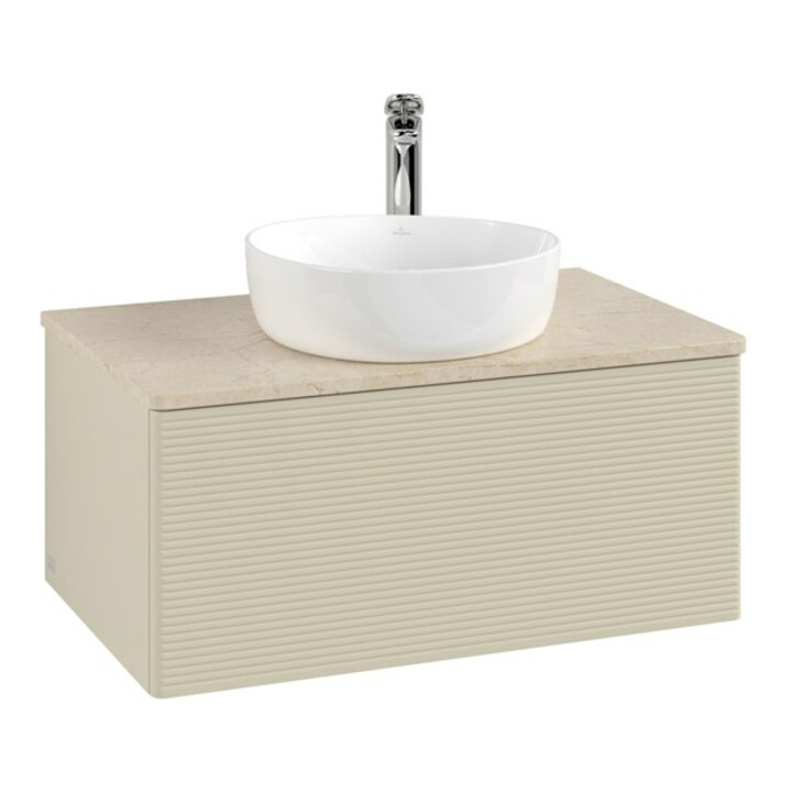 V&B Waschtischunterschrank mit Frontstruktur Antao 80x36x50cm, HL, WBP botti., si Gr m Lac