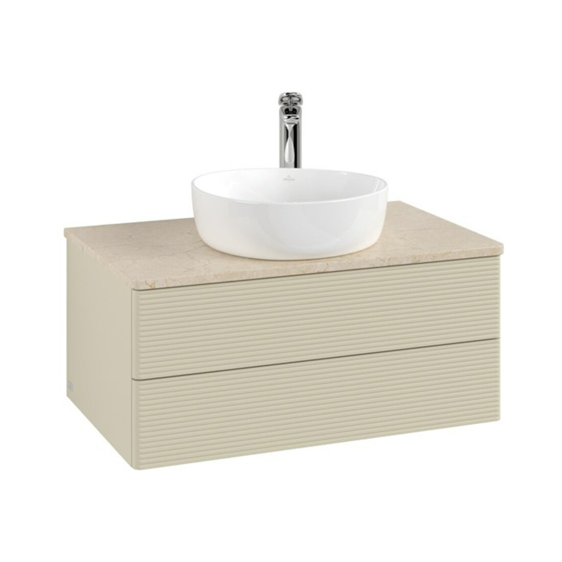 V&B Waschtischunterschrank mit Frontstruktur Antao 80x36x50cm, HL, WBP botti., si Gr m Lac