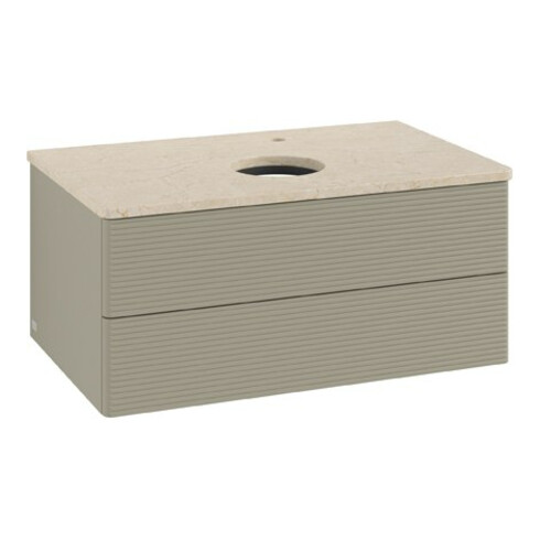 V&B Waschtischunterschrank mit Frontstruktur Antao 80x36x50cm, HL, WBP botti., st. Gr m Lac