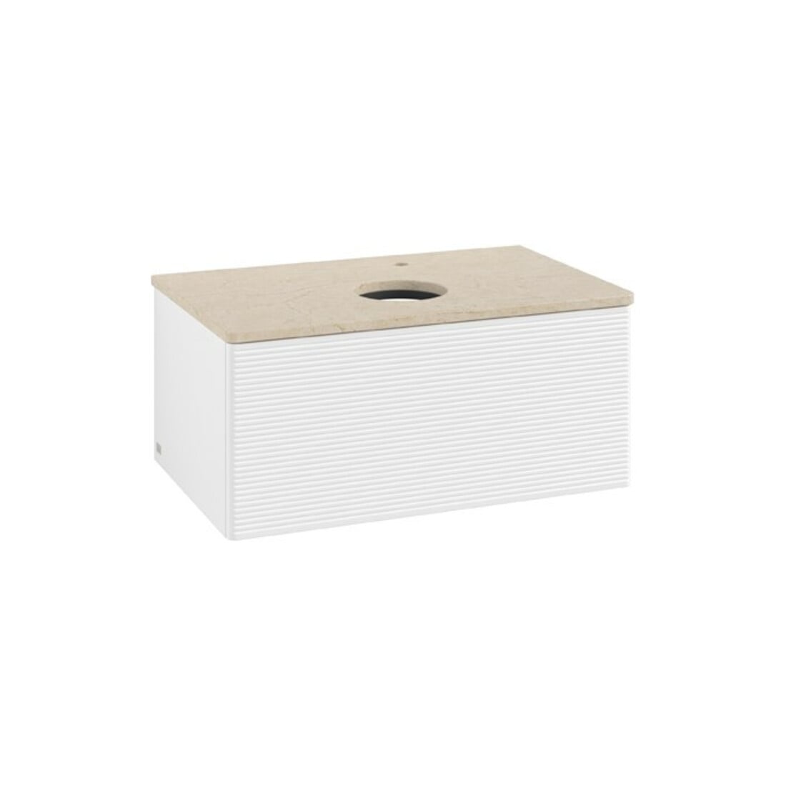 V&B Waschtischunterschrank mit Frontstruktur Antao 80x36x50cm, HL, WBP botti., wh. m Lac