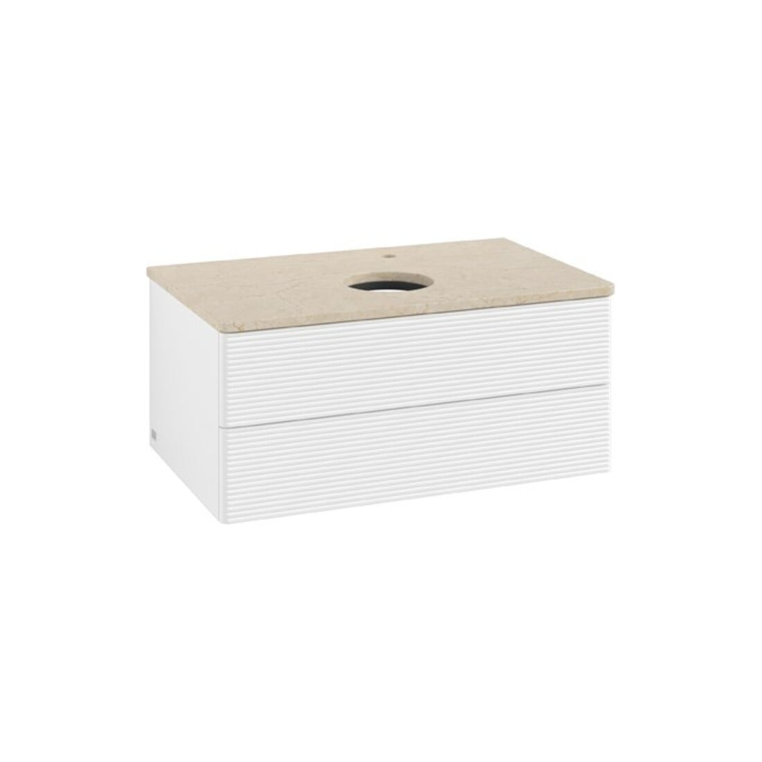 V&B Waschtischunterschrank mit Frontstruktur Antao 80x36x50cm, HL, WBP botti., wh. m Lac