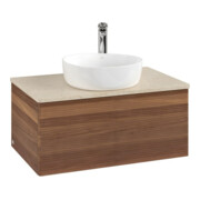 V&B Waschtischunterschrank mit Frontstruktur Antao 80x36x50cm, HL, WBP-farbe botti., w. wal