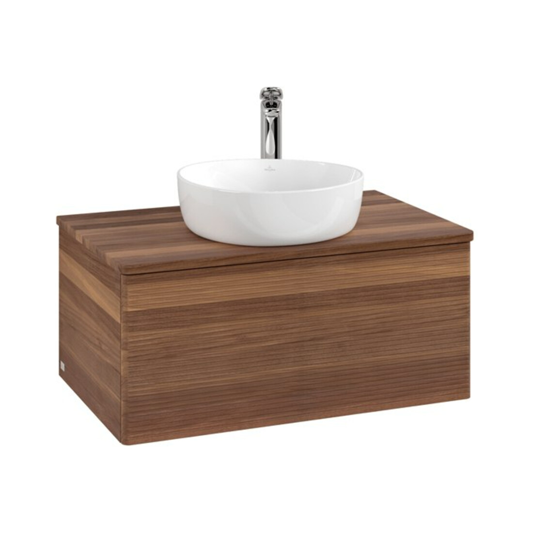 V&B Waschtischunterschrank mit Frontstruktur Antao 80x36x50cm, HL, WBP-farbe w. wal, w. wal