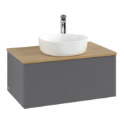V&B Waschtischunterschrank mit Frontstruktur Antao 80x36x50cm, HL, WBP hon. Oa, A m Lac