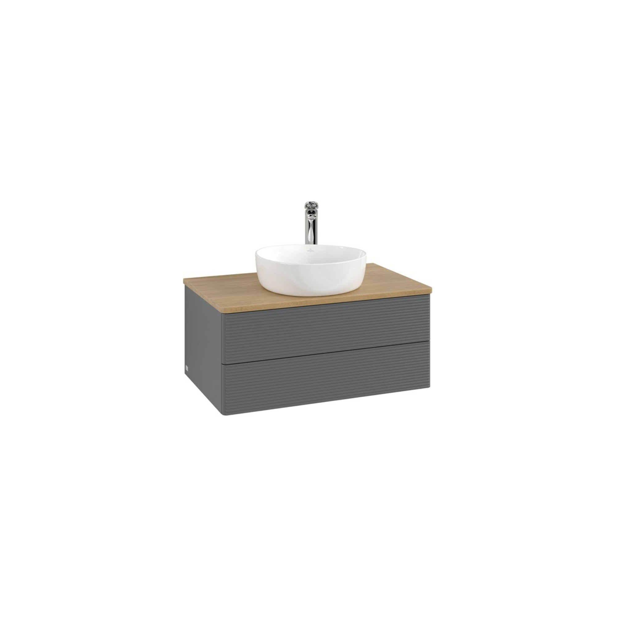 V&B Waschtischunterschrank mit Frontstruktur Antao 80x36x50cm, HL, WBP hon. Oa, A m Lac ; Villeroy & Boch