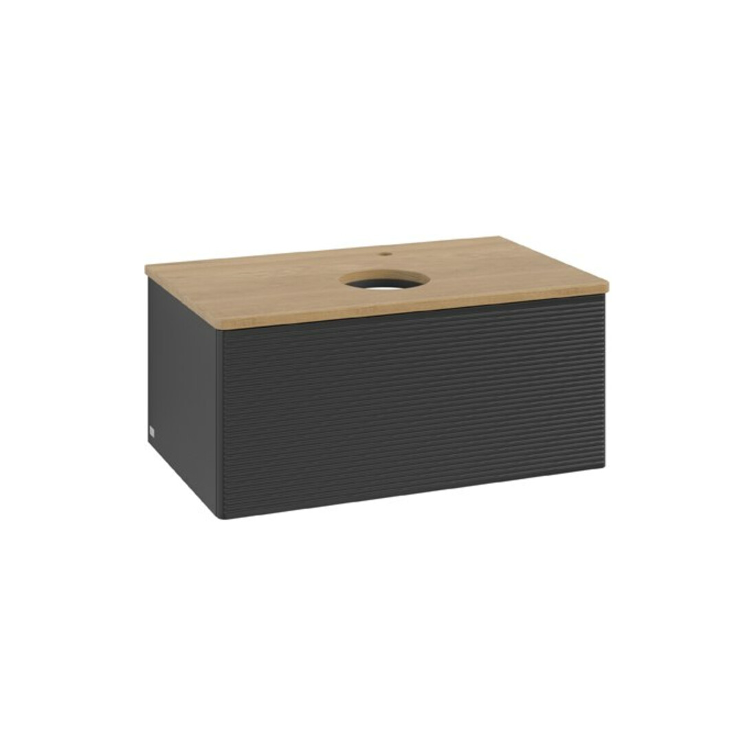 V&B Waschtischunterschrank mit Frontstruktur Antao 80x36x50cm, HL, WBP hon. Oa, bla m Lac