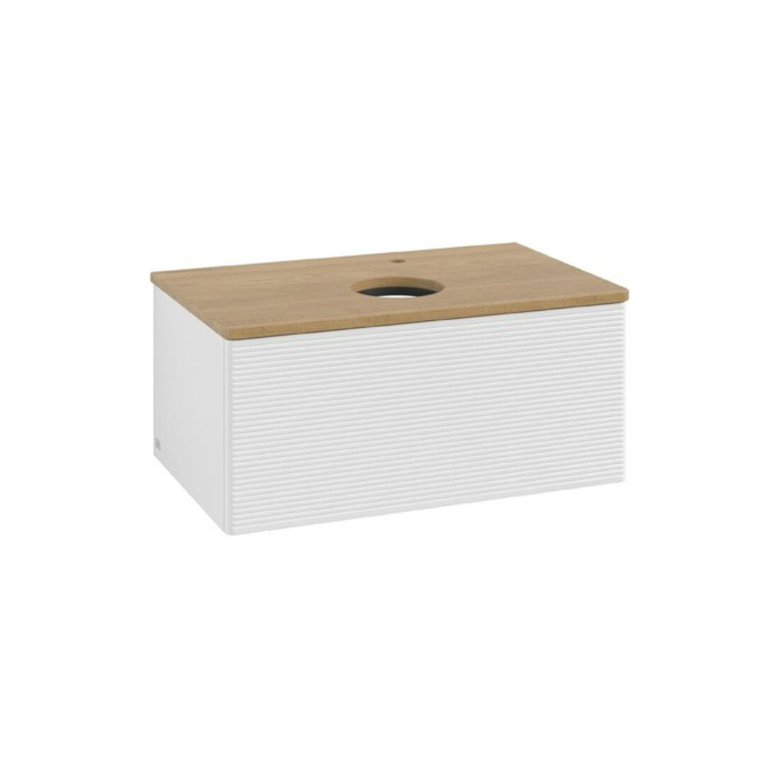 V&B Waschtischunterschrank mit Frontstruktur Antao 80x36x50cm, HL, WBP hon. Oa, glo wh. Lac