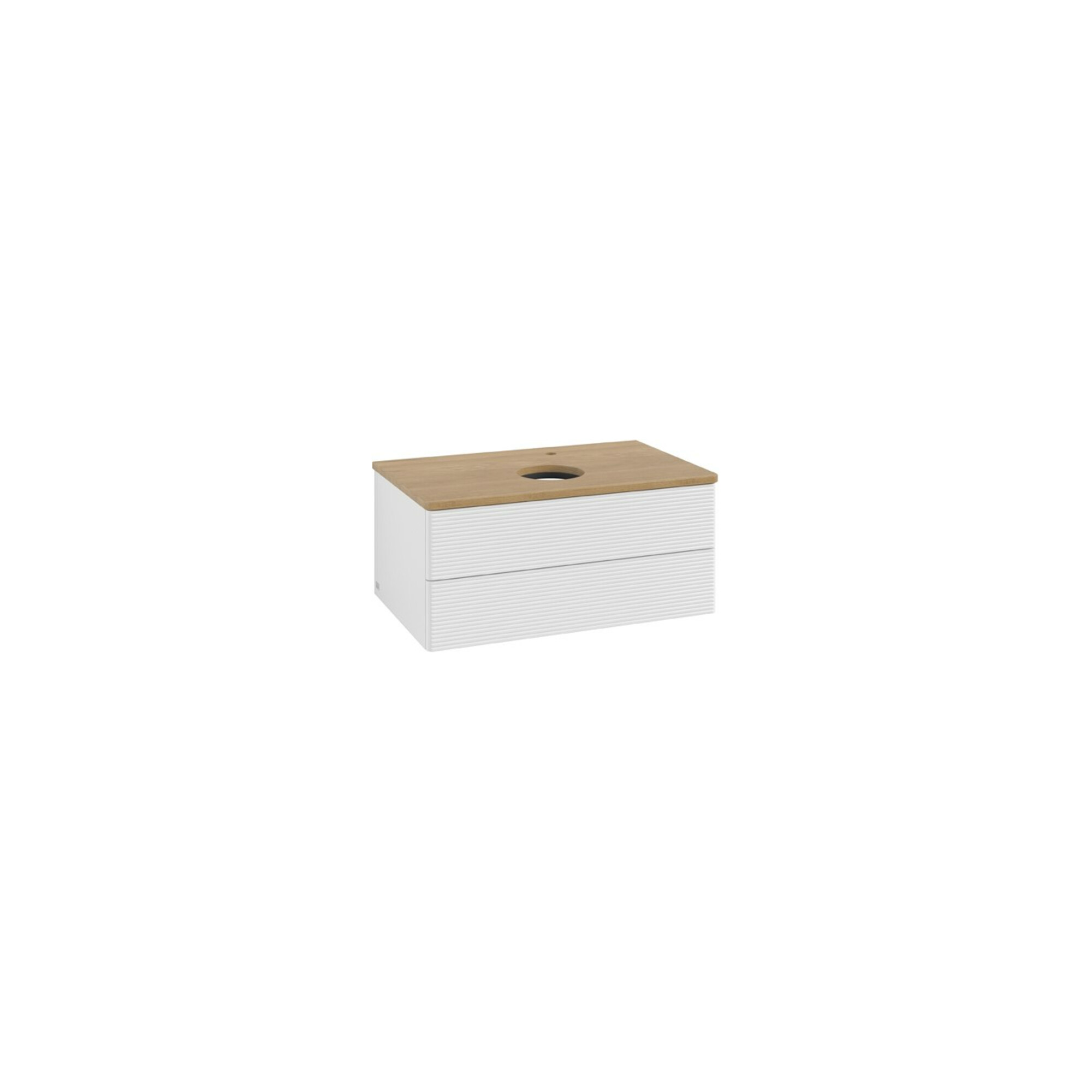 V&B Waschtischunterschrank mit Frontstruktur Antao 80x36x50cm, HL, WBP hon. Oa, glo wh. Lac ; Villeroy & Boch